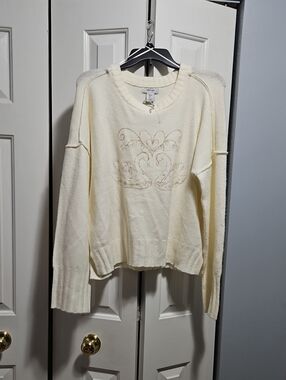 NWT haute hippie Cozy Cream Knit Swan Sweater